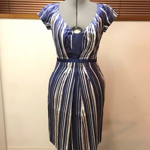 Moschino striped party dress with pockets